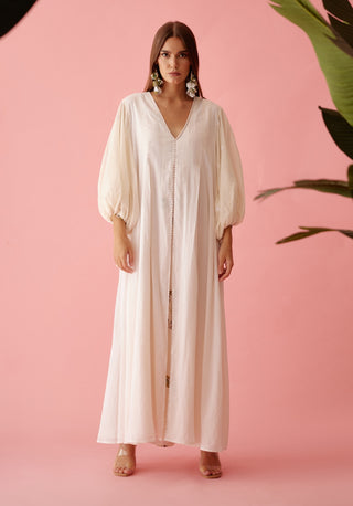 Cream a-line maxi dress