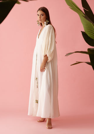 Cream a-line maxi dress