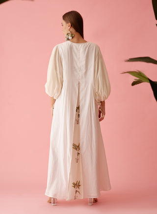 Cream a-line maxi dress