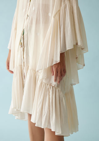 Cream cotton overgarment cape