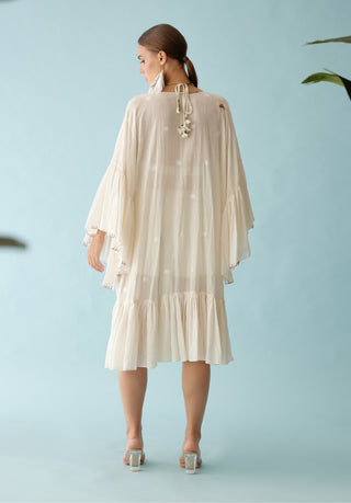 Cream cotton overgarment cape