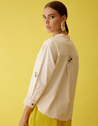 Cream chilli applique shirt