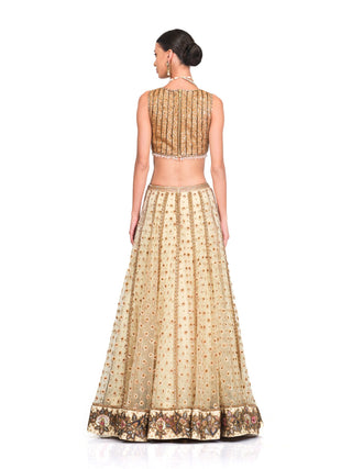 Ivory gold sequin lehenga and blouse