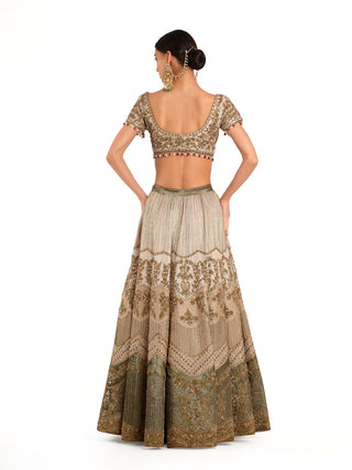 Ecru embroidered lehenga set