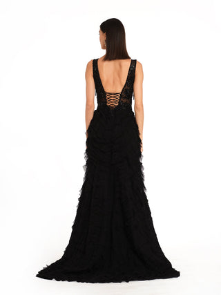 Black cutdana embroidered gown