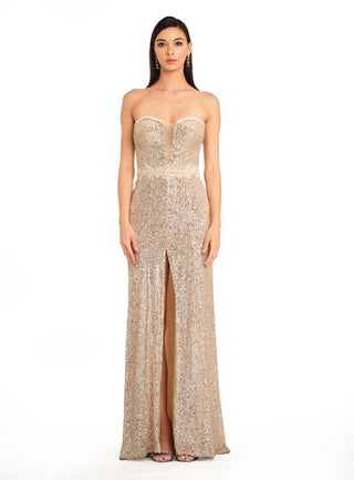 Ivory sequins corset gown