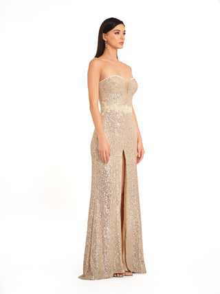 Ivory sequins corset gown