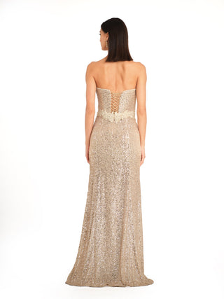 Ivory sequins corset gown