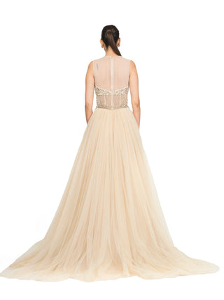 Ivory tulle flowing gown