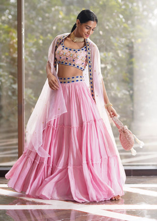 Reana pink lehenga set