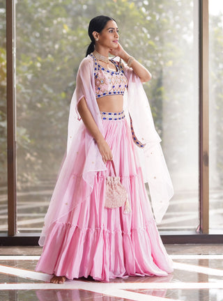 Reana pink lehenga set