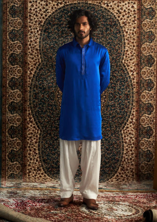 Blue prarambh pathani kurta and salwar