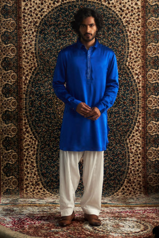 Blue prarambh pathani kurta and salwar