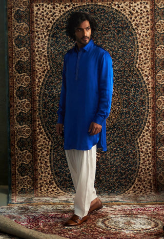 Blue prarambh pathani kurta and salwar