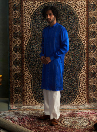 Blue prarambh kurta and pants