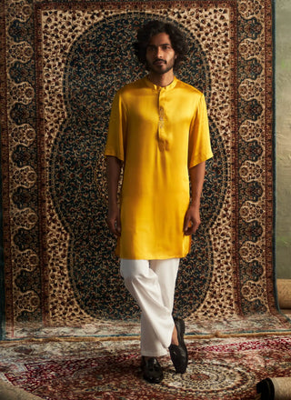 Marigold prarambh kurta and white pyjamas