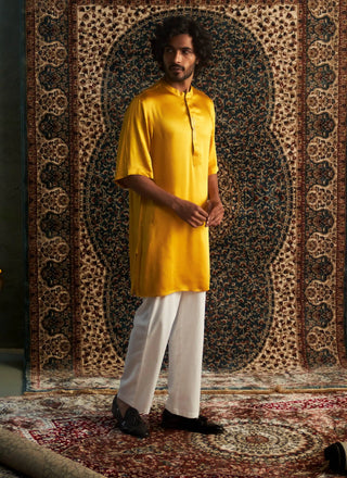 Marigold prarambh kurta and white pyjamas