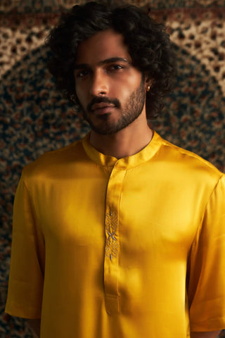 Marigold prarambh kurta and white pyjamas