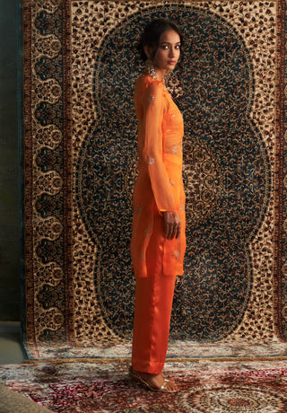 Saffron straight kurta set