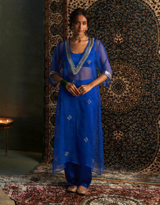 Neel blue embroidered kurta set