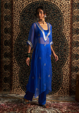 Neel blue embroidered kurta set