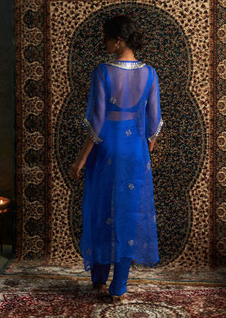 Neel blue embroidered kurta set