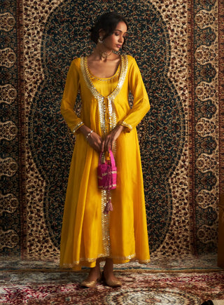 Marigold embroidered choga set