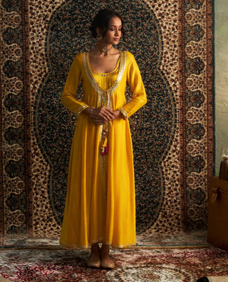 Marigold embroidered choga set