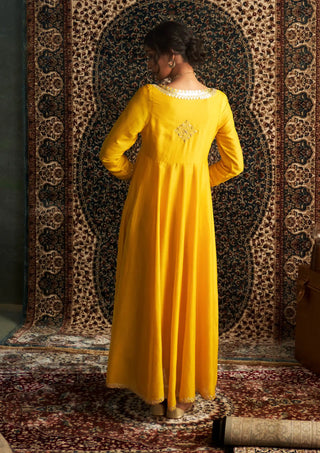 Marigold embroidered choga set