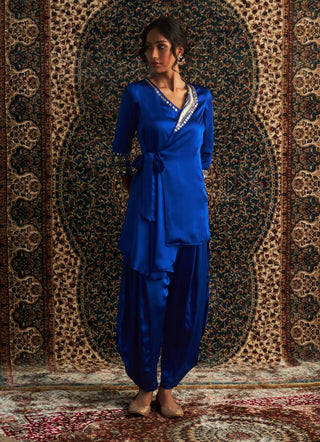 Prarambh blue wrap kurta and pant