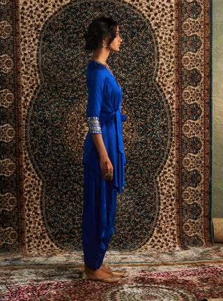 Prarambh blue wrap kurta and pant