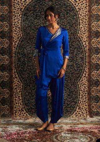 Prarambh blue wrap kurta and pant