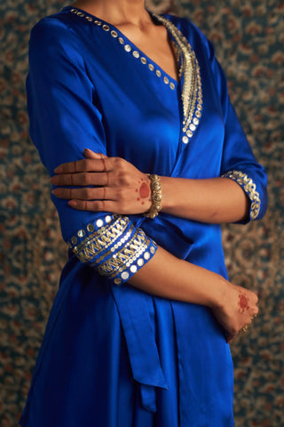 Prarambh blue wrap kurta and pant