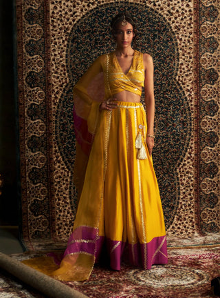 Marigold embroidered lehenga set