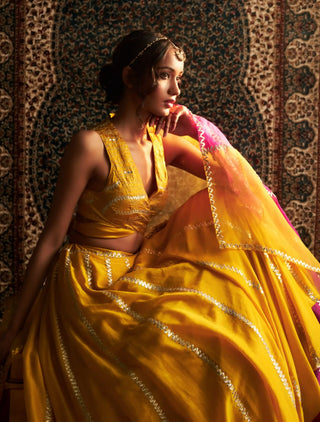 Marigold embroidered lehenga set