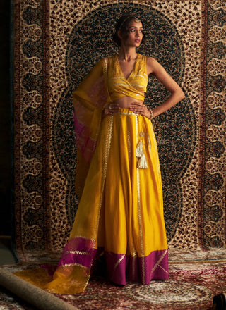 Marigold embroidered lehenga set