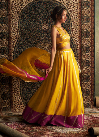 Marigold embroidered lehenga set