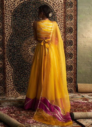 Marigold embroidered lehenga set