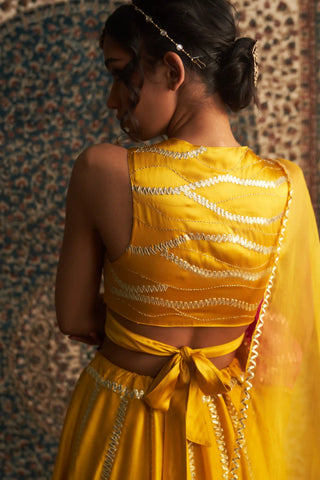 Marigold embroidered lehenga set