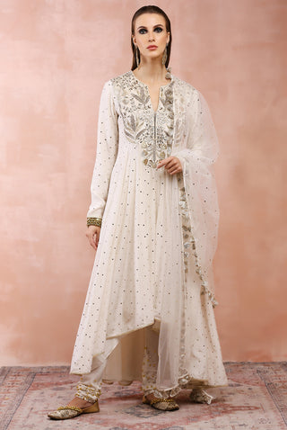 Offwhite bagh embroidered anarkali set