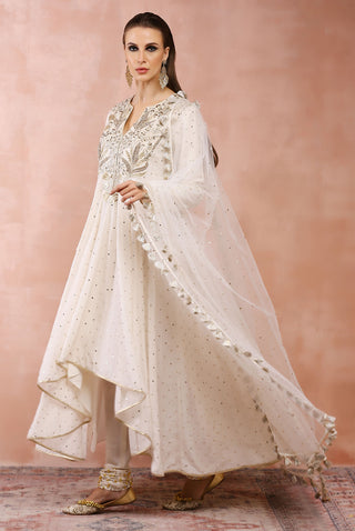 Offwhite bagh embroidered anarkali set