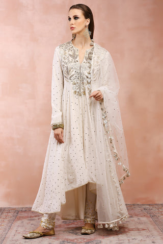 Offwhite bagh embroidered anarkali set