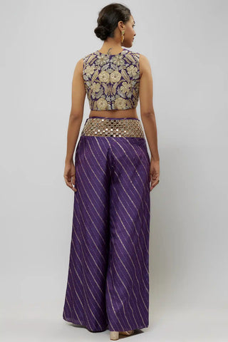 Purple embroidered choli and palazzo