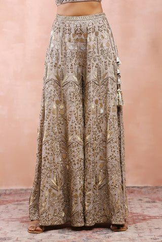 Gray bagh embroidered sharara set