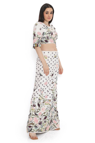 Ivory embroidered choli and a skirt