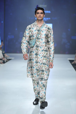 Mahir whited printed kurta and churidar