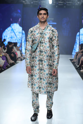 Mahir whited printed kurta and churidar