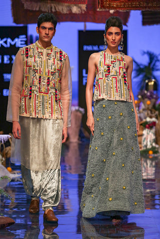 Umair stone organza bandi and kurta set