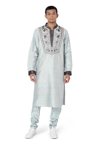 Pale blue kurta and churidar