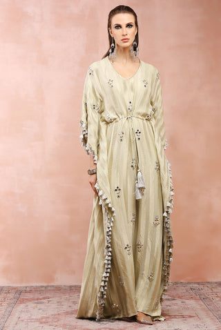 Mint embroidered kaftan